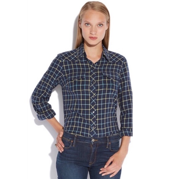 Lucky Brand Tops - Lucky Brand Dixie Windowpane Flannel Shirt